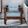 Classic Solid Sheesham Wood and Fabric Single Seater Sofa