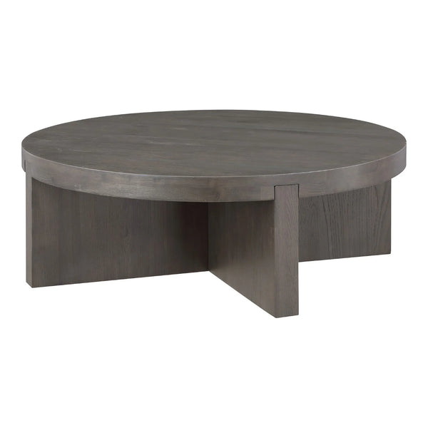 Modern Solid Round Coffee Table In Brown