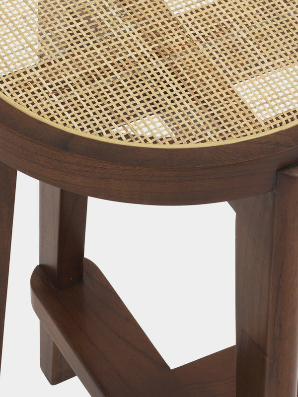 Modern Rattan Solid Wood Stool