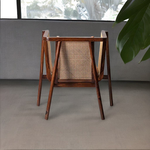 Classic Rattan Sheesham Wood Lounge Chair