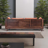 Modern Rattan Solid Wood & Fabric 3 Seater Sofa With Cane Work