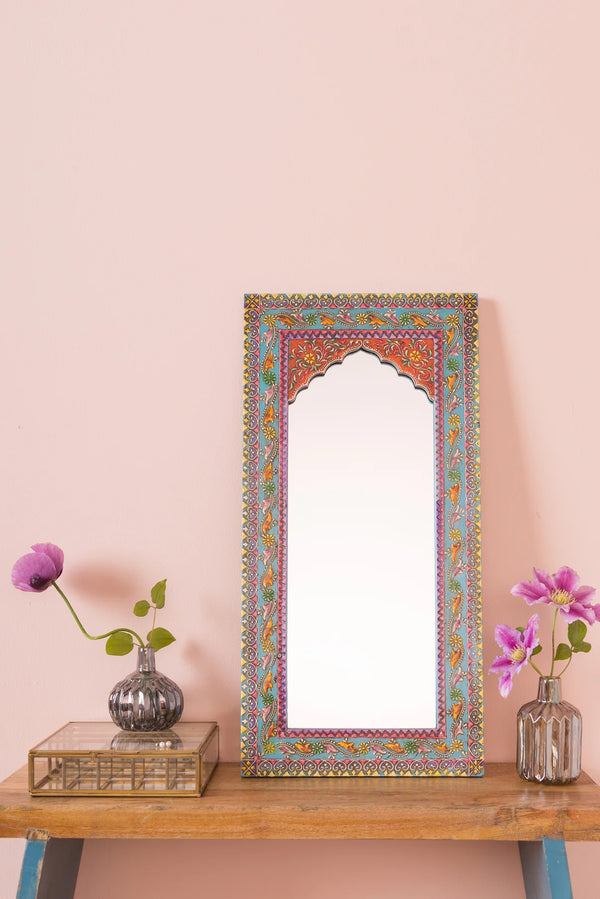 Jaipuri Handpanited and Handcarved Mirror Frame