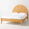 Luxury Solid Wood Bed With Arch Rattan Headboard - All Sizes