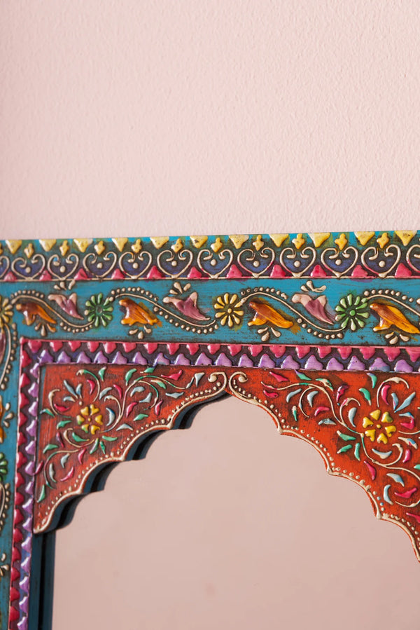 Jaipuri Handpanited and Handcarved Mirror Frame