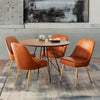Premium Mango Wood Round Dining Table Set With Leather Upholstered Chairs - 4 Seater, 6 Seater - All Sizes