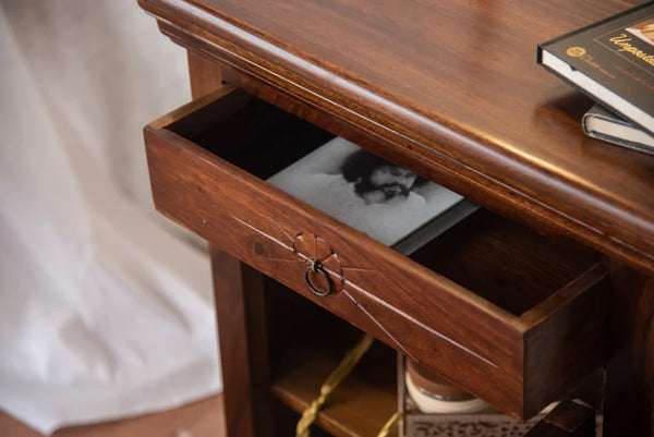 Rajasthani Hand - Carved Classic Bedside Table