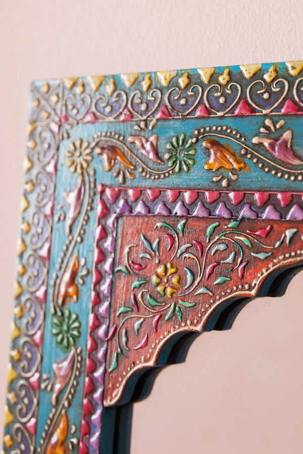 Jaipuri Handpanited and Handcarved Mirror Frame