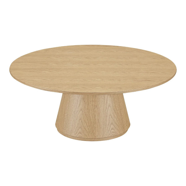 Modern Solid Oak Round Coffee Table