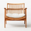 Rattan White Accent Chair with Cushion