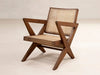 Rattan Modern Cane Armchair In Natural Finish