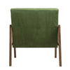 Solid Wood Green Velvet Walnut Frame Rattan Armchair