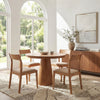 Antakya Modern Solid Wood 4 Seater Round Dining Table Set