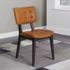 Classic Solid Wood Leather Dining Chair - Black Finish