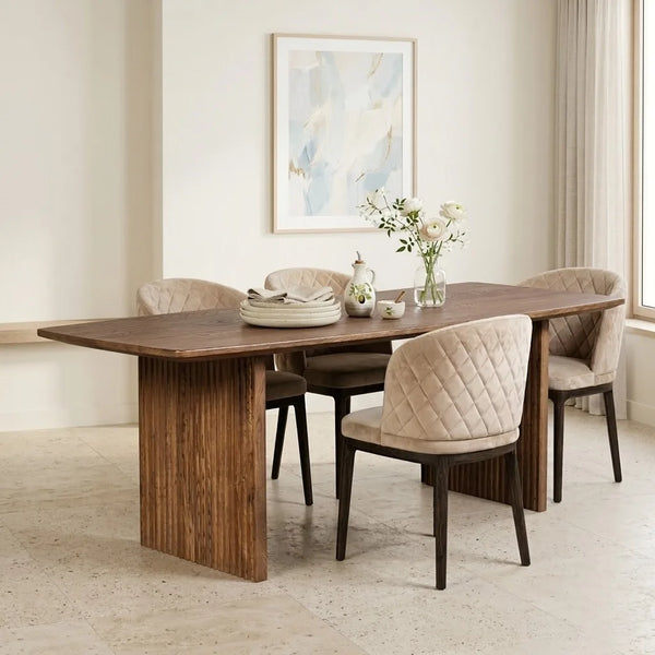 Aarhus Solid Wood Rectangular Dining Table Set - All Sizes