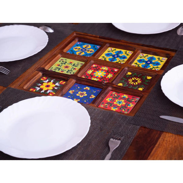 Traditional Solid Sheesham Wood 4 Seater Dining Table Set