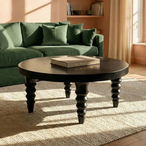 Adler Round Teak Wood Coffee Table