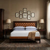 Alesund Solid Wood Leather Bed - All Sizes 