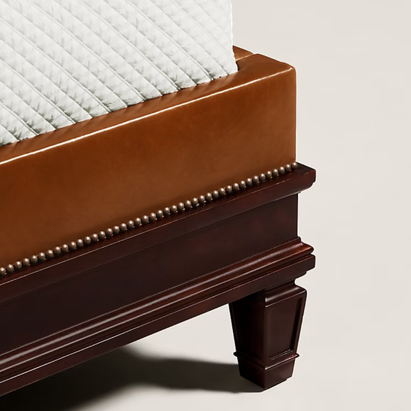 Alesund Solid Wood Leather Bed - All Sizes