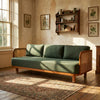 Alsace Solid Wood 3 Seater Rattan Sofa