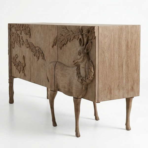 Amalfi Solid Wood Carved Side Board