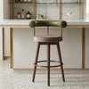 Andro Leather And Velvet Barstool