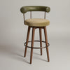 Andro Leather And Velvet Barstool, side angle