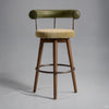 Andro Leather And Velvet Barstool, detail view