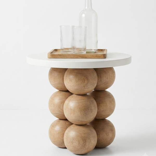 Annecy Round Solid Wood End Table