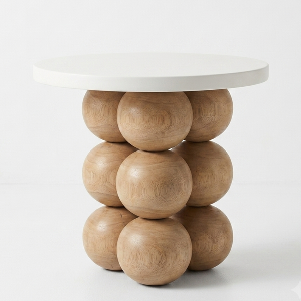 Annecy Round Solid Wood End Table