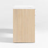Antalya Natural Oak Wood Desk With White Marble Top
