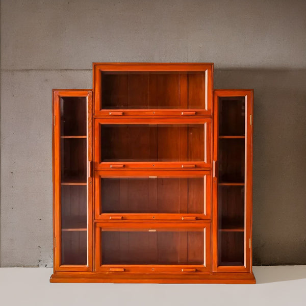 Traditional & Exquisite Teakwood Barrister Display Bookcase