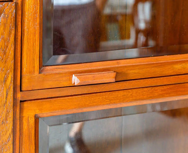Traditional & Exquisite Teakwood Barrister Display Bookcase