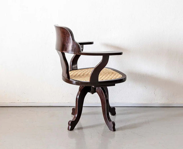 Traditional Classic Rattan Desk Chair