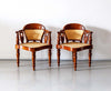 Traditional Luxurious Teakwood Corner Chair with Cane