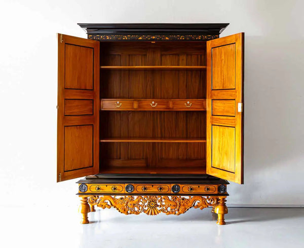 Traditional & Luxurious Teakwood Carved Cupboard