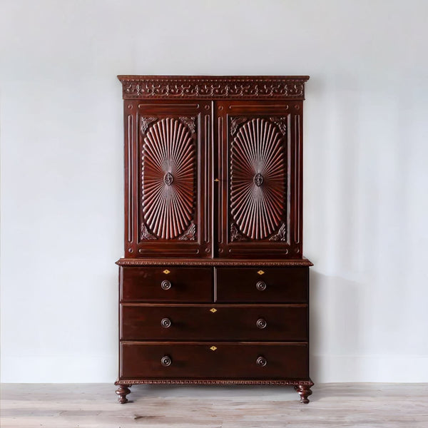 Traditional & Classic Rosewood Carved Cupboard