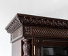 Traditional & Classic Carved Teakwood Glass Front Cabinet With Pillars