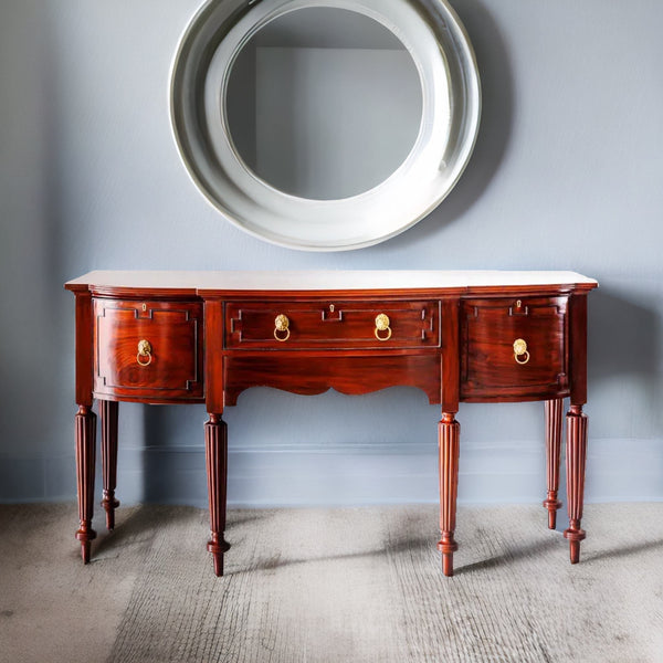 Traditional & Luxurious Teakwood Front Bow Study Table