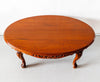 Classic Teakwood Round Dining Table with Carved Floral Design