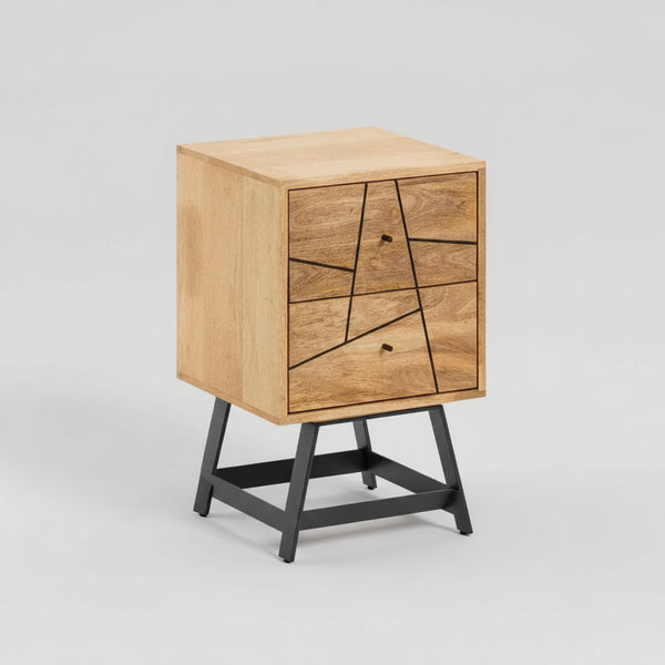 Antwerp Solid Mango Wood With 2 Drawer Bedside Table