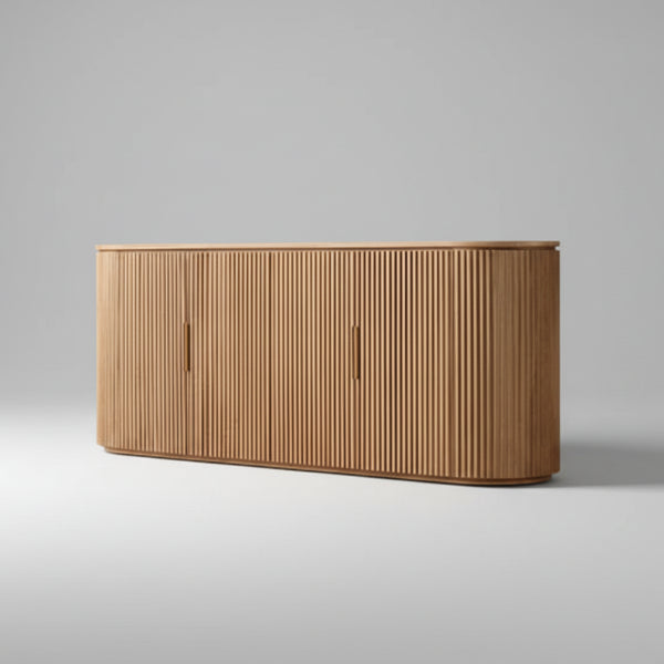 Aqua Multi Storage Sideboard Solid Wood Oak Finish