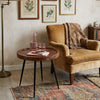 Aras Wooden And Steel Base Side Table
