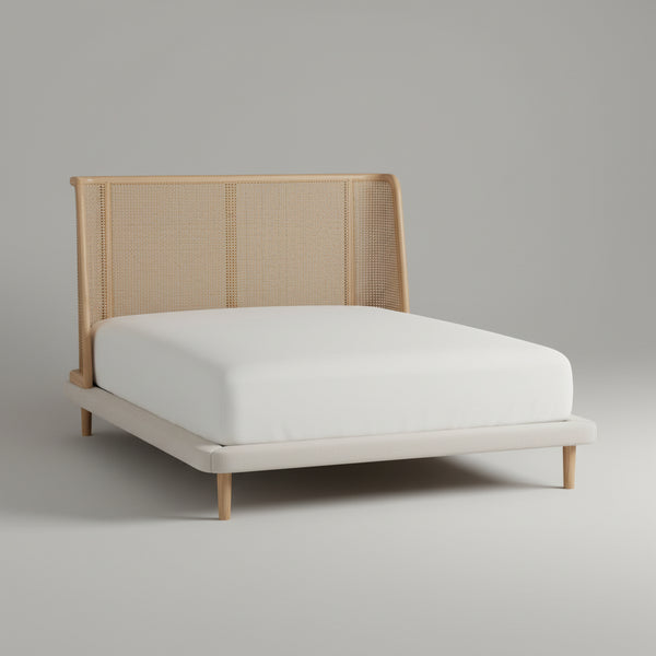 Aster Curved Headboard Rattan Bed- All Sizes