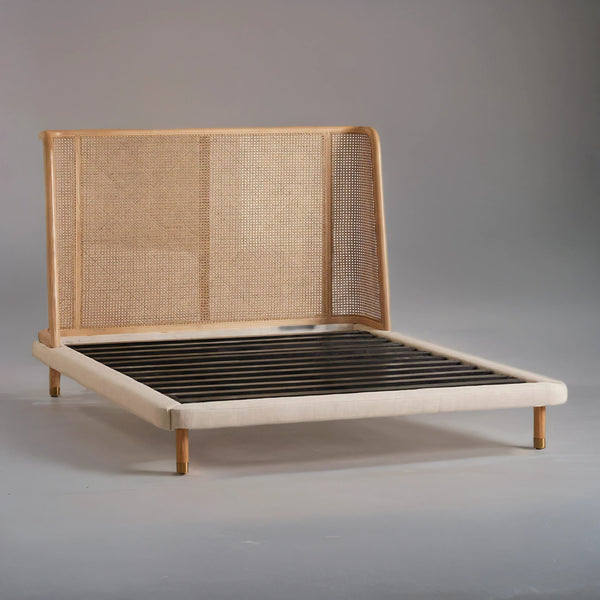 Aster Curved Headboard Rattan Bed- All Sizes