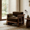 Athlone Solid Wood & Velvet armchair with armrests