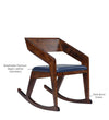 Atlantis Solid Wood Rocking Chair in Brown & Dark Blue Colour