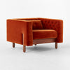 Atlantis Solid Wood & Velvet Single Seater Accent Chairs