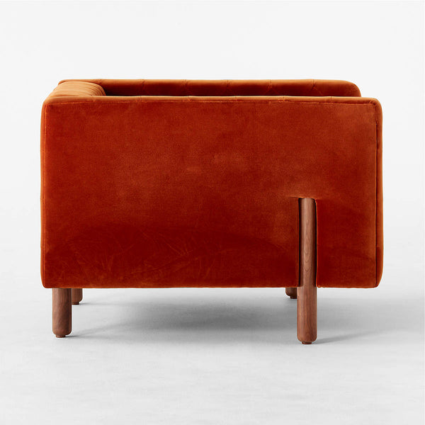 Atlantis Solid Wood & Velvet Single Seater Accent Chairs