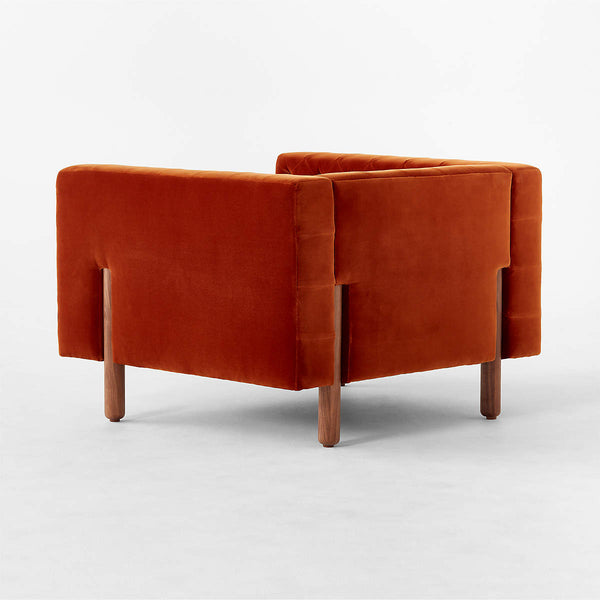 Atlantis Solid Wood & Velvet Single Seater Accent Chairs