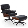 Austin Leatherette Lounge Chair With Foot Rest